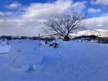 2/8(日)牧歌の里の天気《晴れ》郡上たかす雪まつり最終日♪新たな積雪は５cm