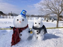 2/15(日)牧歌の里の天気《晴れ》春の陽気で雪遊びデビュー日和♪ポカポカの雪像フィナーレ♪